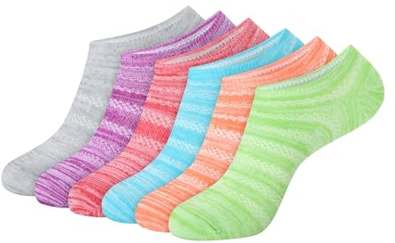Hanes womens Lightweight Breathable Super No Show Socks, 6-pair Pack Casual Sock, Assorted Colors, 8 12 US
