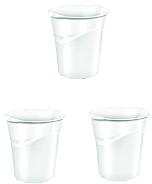 FINCHLEY CEP Pro Gloss Waste Bin White 280G WHITE (PACK OF 3) + FREE REFILL PEN