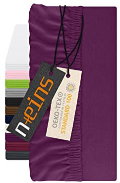 npluseins Spannbettlaken für Topper - Spannbetttuch aus 100% Baumwolle 1598.2327, ca. 140-160 x 200 cm, lila