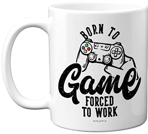 Stuff4 Born to Game - Dishwasher Safe Coffee Mugs Cup, Birthday Gifts for Boys or Girls, Retro Video Game, Novelty Mug, Gaming Gifts for Him or Her