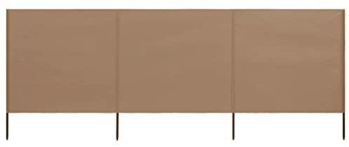 Homgoday 3-delat vindskydd vikbart strandvindskydd insynsskydd stängselskydd för camping balkong terrass trädgård staket strand 400 x 160 cm brungrå