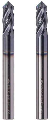 BestParts 2Pcs 1/4 4-Flute 90 Degree Solid Carbide Drill Mill - AlTiN Coated, 90° Included Angle, 4 Flute, 1/4 Cutting Diameter, 1/4 inch Shank Diameter, 3/4 Length of Cut, 2-1/2 Overall Length