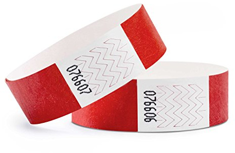 linie zwo ®, Lot de 500 bracelets d'identification 19 x 254 mm, Rouge