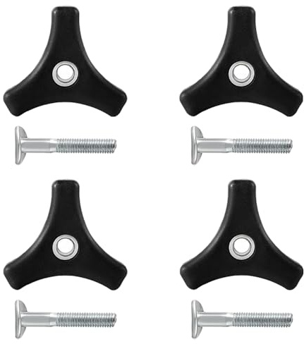 TRKETK 4 Pezzi Tosaerba Triangolo Maniglia Manopola Vite Dado, Dado ad Alette in Plastica Universale per Tosaerba e Bulloni per Maniglia del Tosaerba a Triplo Angolo Parti e Accessori