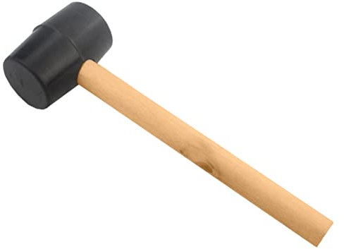 Martillo de goma para azulejos - Mazo de goma con mango de madera para un fácil agarre | Mazo de goma para la instalación de baldosas, construcción de decoración del hogar, carpintería