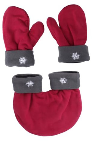 TOGEVAL 3stücke Paarhandschuhe Aus Warmem Material Für Winter Warme Handschuhe Für Verliebte Weihnachtshandschuhe Für Rot