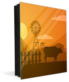 Schlüsselbox mit Magnetischer Glas-Tafel – Wandaufbewahrung für Zuhause und Arbeitsplatz – Modernes Design für Haus und Büro – Stilvoller und Praktischer Wandorganizer – KN22 Serie moderner Kunst