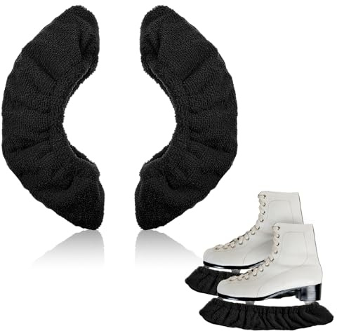 Larrel Ice Skate Blade Covers, Black Soft Ice Skate Guards Convenient Universal Hockey Skates Guards for Figure Skates and Icing Skating Cover for Men Women