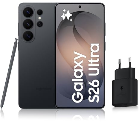 Samsung Galaxy S26 Ultra, Smartphone Android 5G avec Galaxy AI, 256 Go, Chargeur Secteur Rapide 25W Inclus, Smartphone déverrouillé, Noir, Version FR