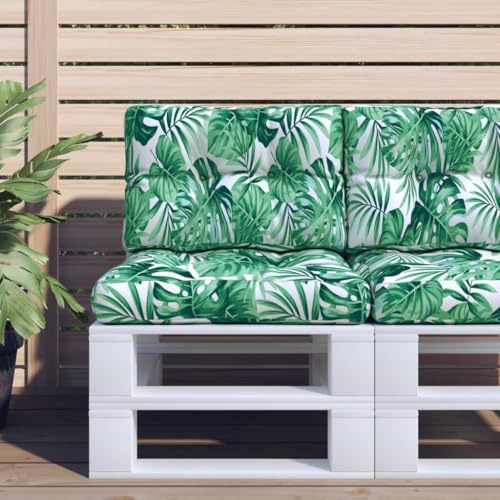 Frdhee Cojín de sujeción para banco, cojín de palé de 2 piezas, diseño de hojas, cojín para sillón reclinable para dormitorio y sala de estar