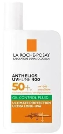 La Roche-Posay Anthelios Oil Control Fluid Fragrance Free UVMune 400 SPF 50+ avec Mexoryl 400 pour peaux grasses et sensibles