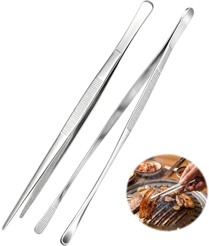 2 st kökstång på 30 cm för matlagning, grill och bakverk - värmebeständig och diskmaskinssäker halkfri tång