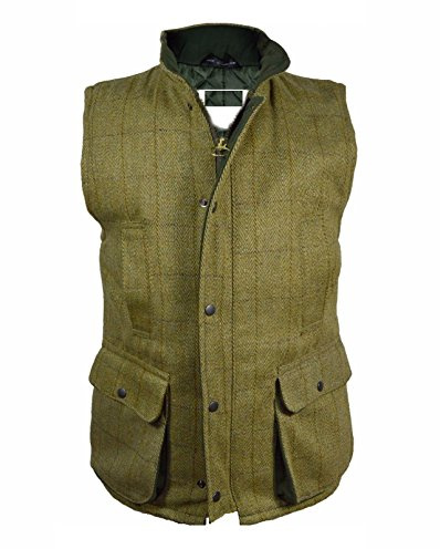 Kentex Countrywear New Mens Tweed Derby Gilet British Made Outdoor Bodywarmer Quilted Waistcoat Jacket Fishing Hunting Shooting (XX-Large, Dark Tweed)