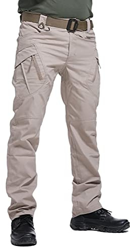 ORANDESIGNE Homme Pantalon Cargo Pantalon Multi Poches Combat Pantalon de Travail Pantalon Tactique pour Casual Activités en Plein Air