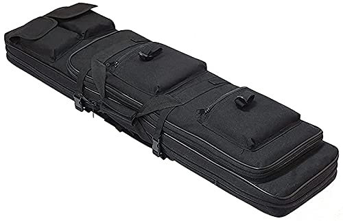 Waffenkoffer Für Langwaffen,Futteral Langwaffen Durchgehender Reißverschluss Taktische Gewehrtasche Oxford Stoff Soft Air Rifle Gun Carry Case,Tragbare Waffentasche Zum Angeln Black,120CM