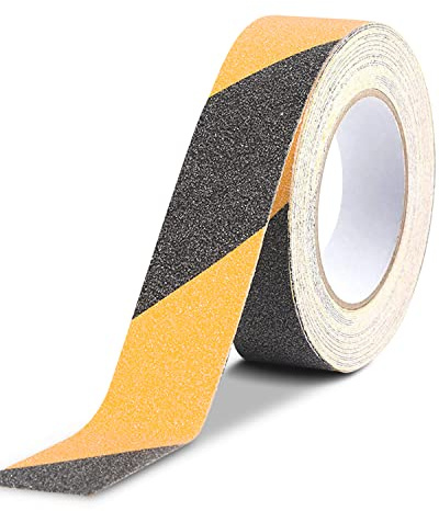 fruitlet® Nastro Antiscivolo Giallo-Nero 10 m x 2 cm, Strisce Antiscivolo per Scale Esterne Interne, Nastro Adesivo Antiscivolo per Gradini, Antiscivolo Scale Giallo-Nero