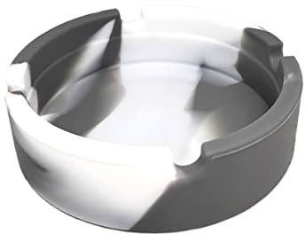 BWD AshTray Silicone Mould Grey&White Round Shape Cigarette Ash Tray Holder Tobacco Indoor Outdoor Pubs Bars Use