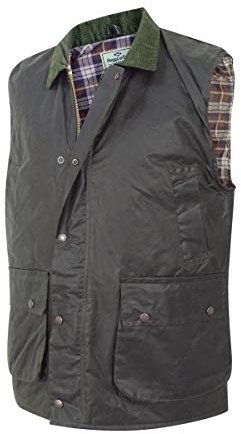 Hoggs of Fife Padded Gewachste Weste Olive