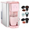 Mecity Cafetera rosa 3 en 1 de una sola porción, para cápsulas de café de fondo plano, café molido, taza de 6 a 10 onzas, depósito de agua extraíble de 50 onzas, 120 V y 1150 W
