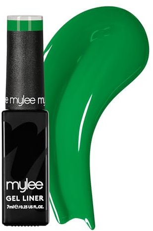 Mylee Liner Gel Nail Polish 7ml [Groovy Green] With Built-In Nail Art Brush - UV/LED Soak-Off Nail Art Manicure Pedicure for Professional, Salon & Home Use - Long Lasting & Easy to Apply