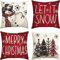 Weihnachten Dekoration Weihnachtskissen Weihnachtskissenbezug 45x45 Weihnachts Kissen 4 Pcs Christmas Kissenhülle Pillow Covers Decoration Innen Kissenbezüge Let it Snow Xmas Geschenke für Frauen