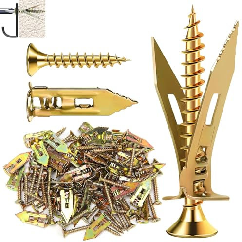 DAYALO Lot de 20 chevilles en métal pour corps creux - 12 x 30 mm - Avec vis sans pré-perçage dans les plaques de plâtre - Chevilles pour plaques de plâtre - Chevilles pour plaques de plâtre