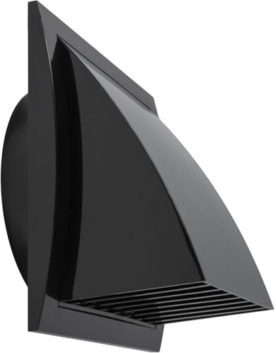 Repa Market 6 Inch (150 mm) Exhaust Hood Vent with Rain Cover & Backdraft Damper/White ABS Plastic Wall Duct Cap/Exterior Dryer Vent Outlet/Weatherproof Protective Grill/HVAC Exhaust Cover