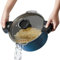 ROSSETTO Nudeltopf mit Siebeinsatz Kochtopf groß 28 cm Spargeltopf Induktion mit Siebdeckel Spaghettitopf Pastatopf 8 Liter Suppentopf, Aluguss keramikantihaftbeschichtet, Blau