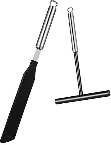 MAGICLULU 2 Set Di Spatole Per Crepes in Acciaio Inossidabile E Set Di Spatole