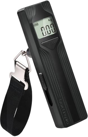 travel inspira Luggage Scale Battery-Free, Travel Essentials, Portable Handheld Digital Suitcase Weight Scale for for Travel Accessories, 110lbs/50kg (Black)