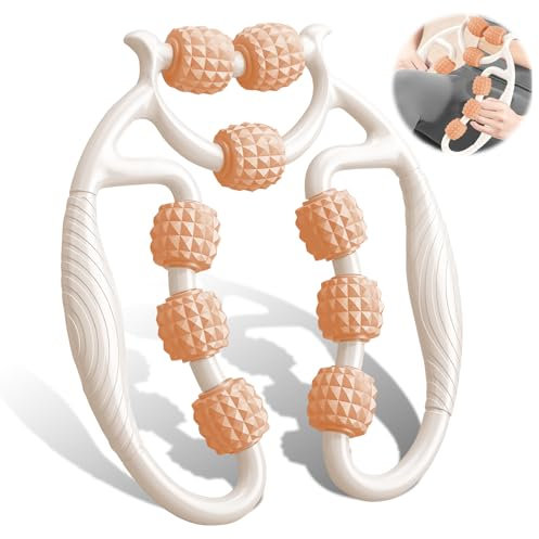HYran Massageroller, Massageroller Beine, Massagerolle mit Griff Bein, Massagerolle (Weiß+Orange)