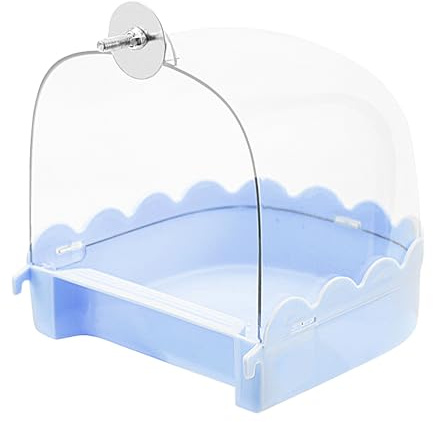 Bagno Uccelli Gabbia Portatile - Vaschetta Trasparente Casetta Uccellini Gabbia, Colorati Animali Domestici | Vasca da Bagno con Tetto Removibile per Pappagalli Canarini Inseparabili Domesti