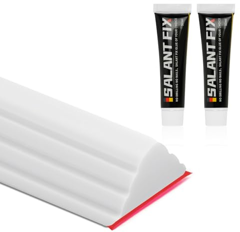 Flintronic 200 cm svallskyddslist dusch, självhäftande, duschtröskel golv, duschtätning svallskydd, duschvattenstopp ramlös duschdörr, för kök badrum handfat (vit)