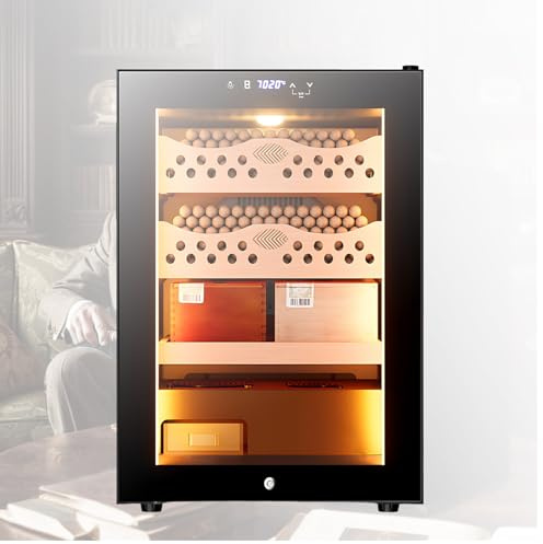 Lissontine Cave à Cigare électrique avec Bois De Cèdre Espagnol, Humidor électrique Silencieux avec Contrôle Température/Humidité 50Lx300Counts