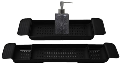 XUQEAYWD Bandeja para La Bañera,Estante Ajustable para El Baño - Repisa para La Bañera | para Baño SPA Ducha Remojo Vino Libro Jabón Teléfono Entretenimiento