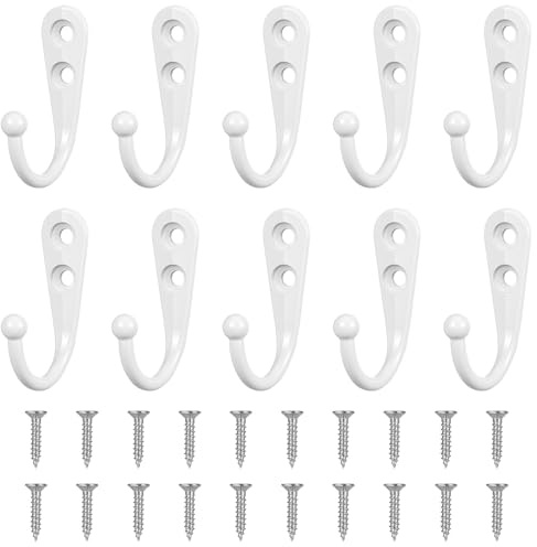 XKQYX 10 Piezas Ganchos Percheros De Pared, Vintage Perchas Pareds (Blanco)