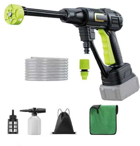 Kevsuvqin Idropulitrice a Batteria Non Incluse, 120Bar Idropulitrice Professionale con Motore Brushless, Regolabile su 3Livelli, Idropulitrice Portatile per Lavaggio Auto, Pulizia e Irrigazione