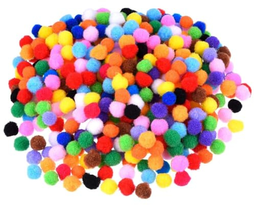 EAVUYIS 1000 Pezzi pompon colorati, 10 mm palline decorative, mini palline di feltro e palline colorate per fai da te, ghirlande, nappe e accessori per capelli