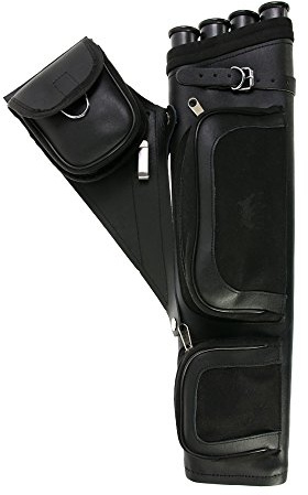 elToro Black Aurin Seitenköcher, hochwertiger Lederköcher für Bogenschützen
