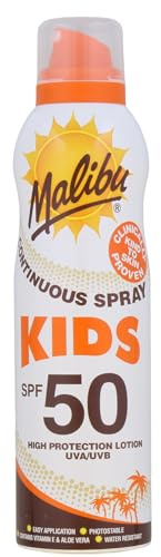 Malibu Sun Kids SPF 50 Continuous Lotion Spray, High Protection Sunscreen for Children, Easy Apply Kids Sun Spray, Water Resistant, 175ml