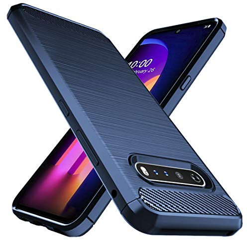 Osophter LG V60 ThinQ Case - Shock-Absorbing Flexible TPU Full-Body Protective Phone Cover (Blue)