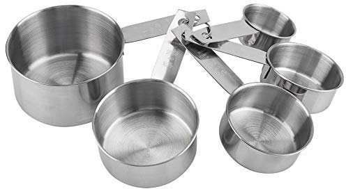 Nikou Messbecher 5 Stück/Set Messlöffel Edelstahl Esslöffel Backwerkzeug Küche Umrechnungstabelle Set für Flüssige und Trockene Zutaten, Kaffeelöffel Portionierer Backen Zubehör