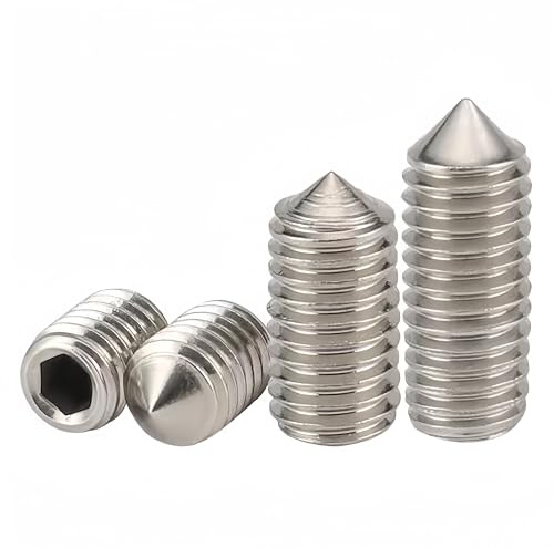 NACX M6 x 16mm Cone Point Screws, Metric Grub Screws, A2-70, DIN914 Stainless Steel, 100PCS