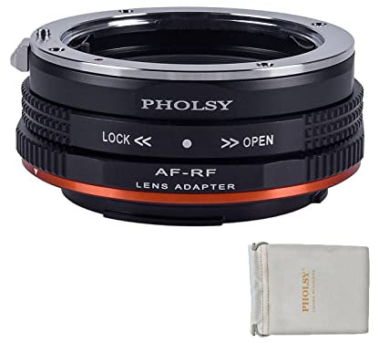 PHOLSY Objektivadapter Manueller Fokus mit dem Blendensteuerring Kompatibel mit Sony A und Minolta AF Mount Objektiv auf Canon EOS RF Mount Kameragehäuse, Sony A auf RF