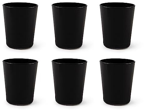 Excelsa Portofino - Juego de 6 vasos, negro, 30 cl., vidrio soplado