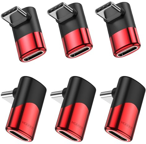 MOGOOD USB C 90 Grados Adaptador C Macho a C Hembra USB C Extender Adaptador Tipo-C de transmisión de Datos PD100W de Carga rápida y 8K@60Hz de Paso de vídeo para Accesorios de la Cubierta de Vapor