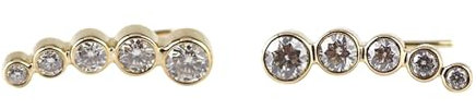 KnSam Orecchini a perno in oro 9 carati, con diamanti Au 750, stile Liberty, gioielli in vero oro, Oro giallo 9 carati (375), Diamante