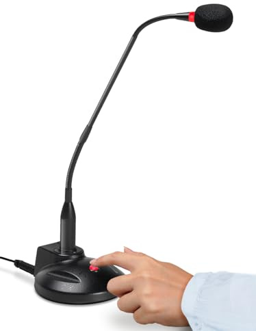 VEC GN-USB-PT Gooseneck Push to Talk Microphone with USB Plug