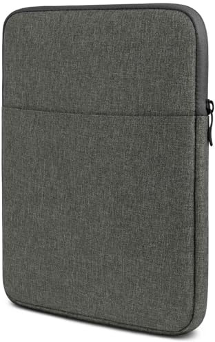 moex Tablet Hülle für Amazon Fire Max 11 Tasche mit Reißverschluss und Fach für Zubehör, Nylon Stoff Sleeve weich Gepolstert, Schutzhülle Minimalistisch Dash Case, Dunkelgrau