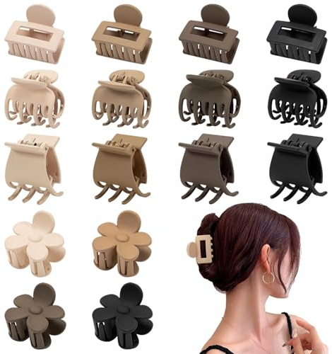 Pinzas pequeñas para el cabello, 16 piezas para cabello fino y grueso, accesorios duraderos y resistentes para el cabello para mujeres y niñas (estilo A)